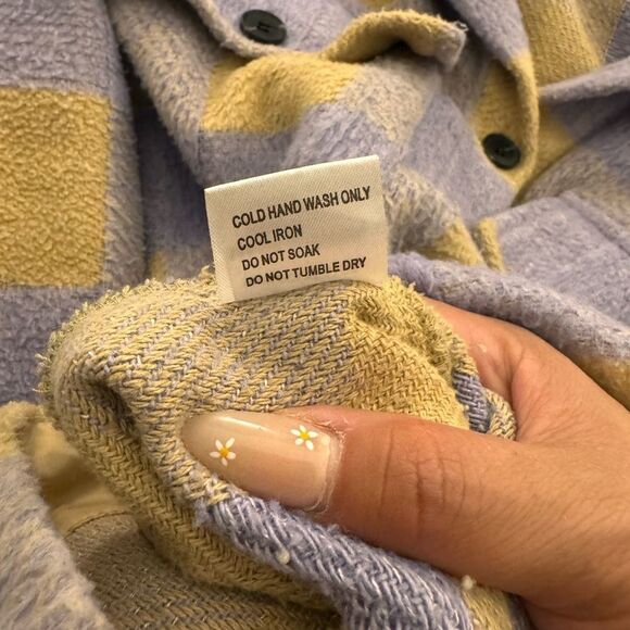 Princess Polly Purple and Tan Plaid Pea Coat - Picture 8 of 8